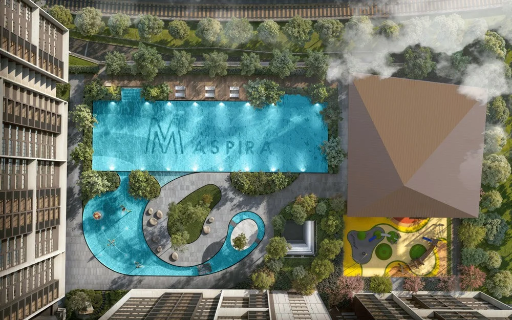 M Aspira facility podium aerial